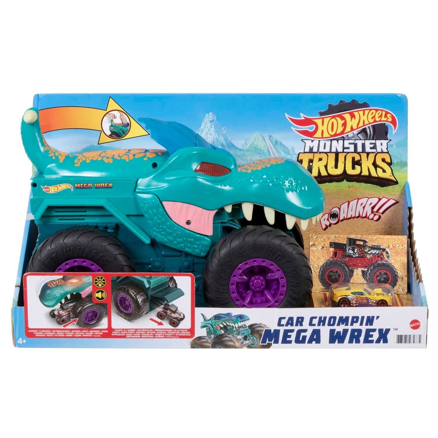Hot Wheels - ® - Monster Trucks Car Chompin Mega-wrex Vehicle Mattel
