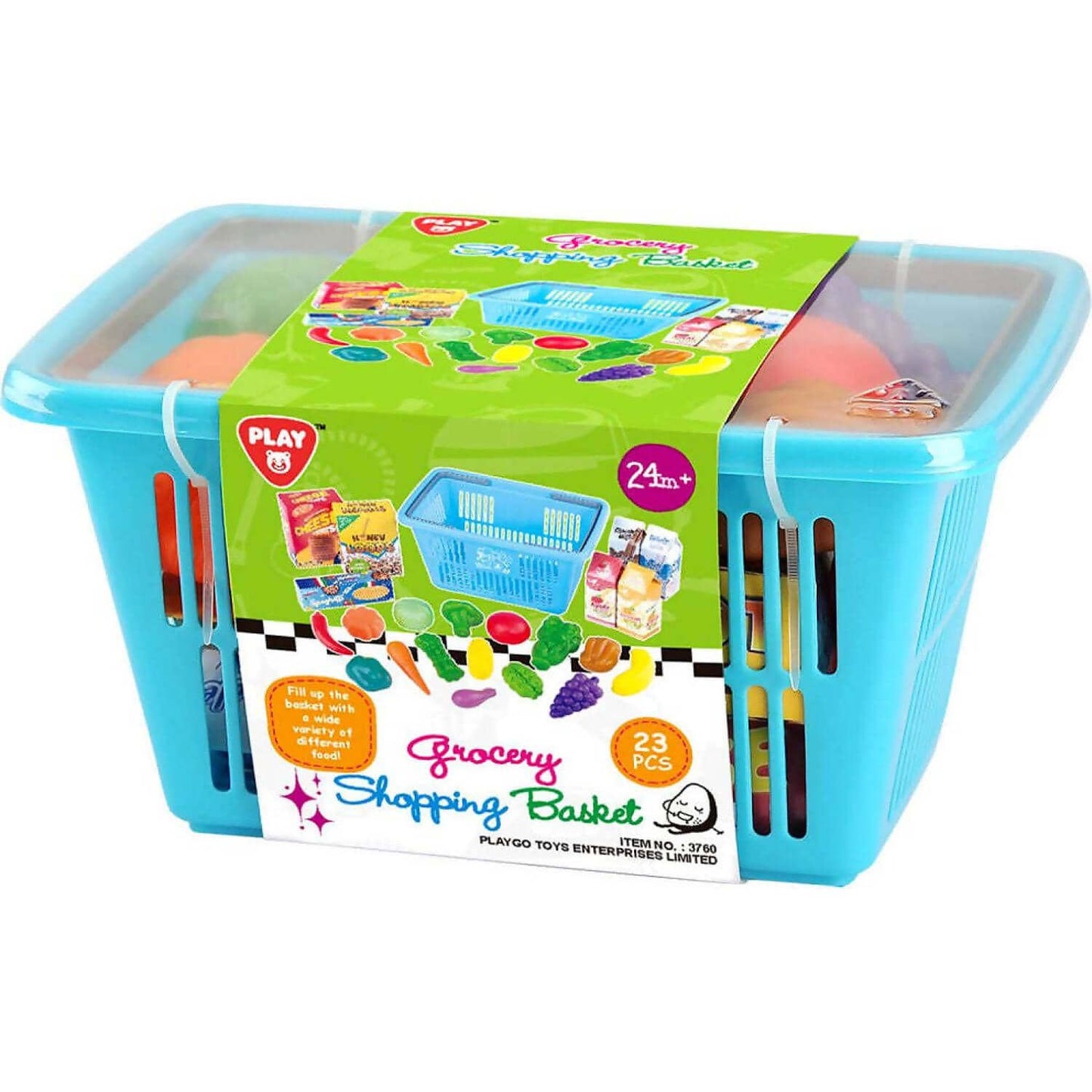 Playgo Toys Ent. Ltd. - Grocery Shopping Basket 23 Pieces