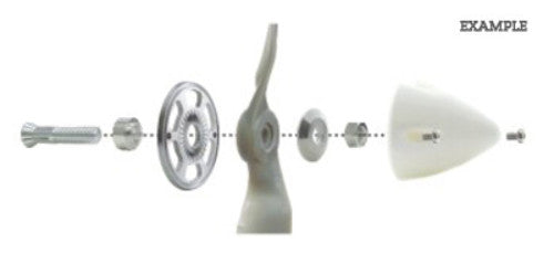 TY1 ELECTRIC SPINNER 45MM 3MM COLLET WHITE