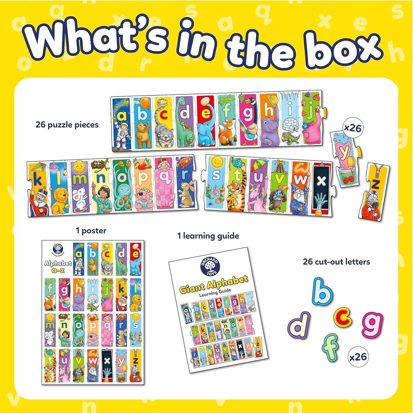 Orchard Toys - Giant Alphabet - Extra Long Jigsaw Puzzle 26pc