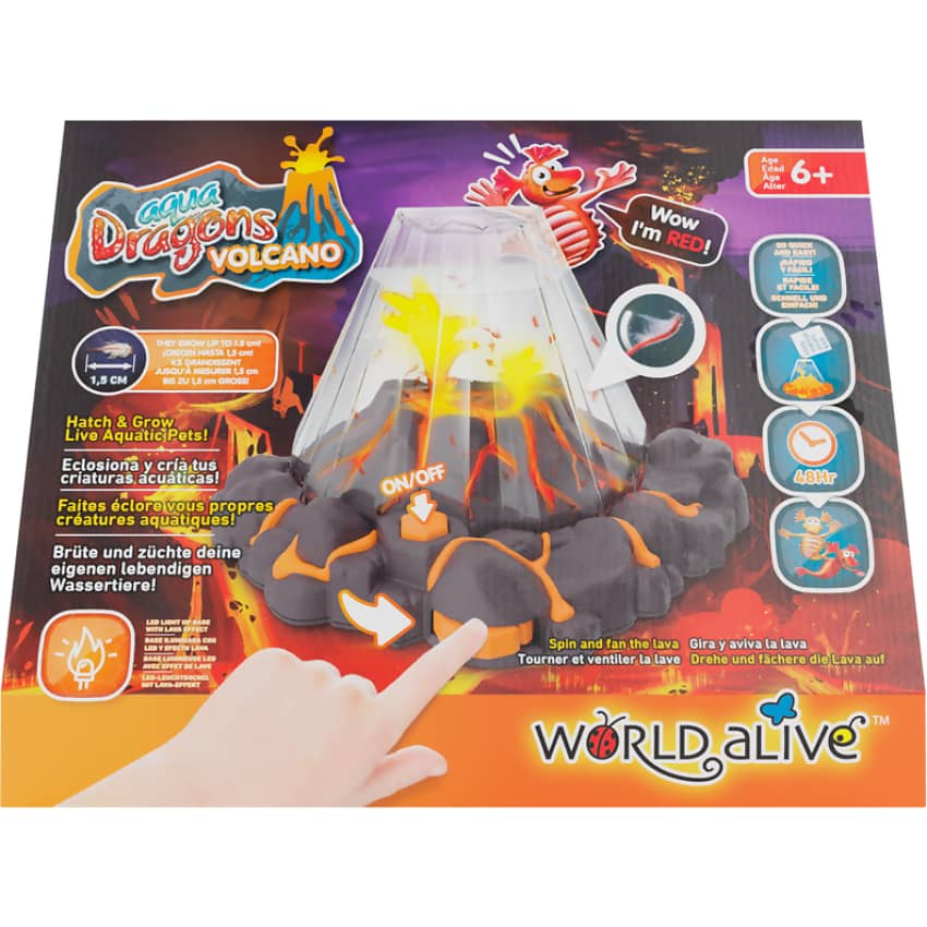 Aqua Dragons - Red Aqua Dragons - Volcano Tank With Flickering Lava Led Light Up Base