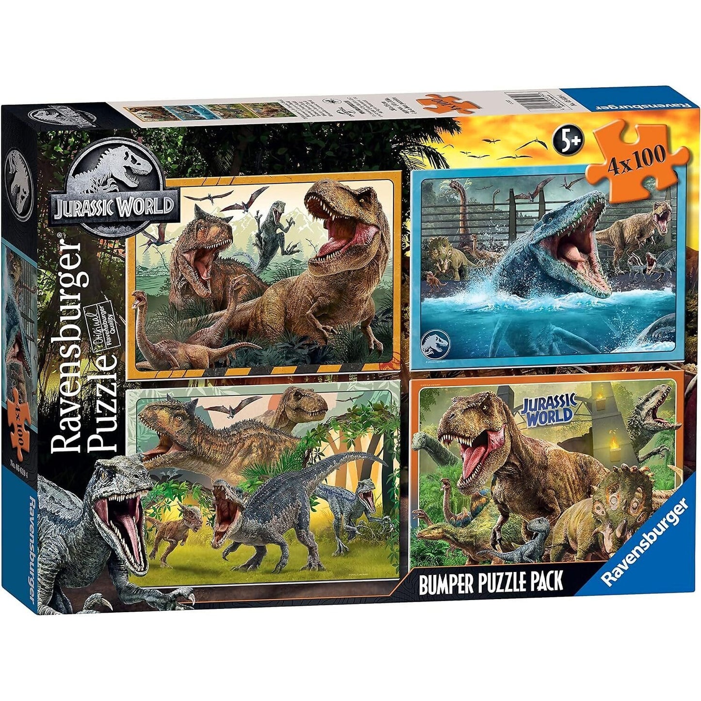 Ravensburger - Jurassic World Bumper Pack Jigsaw Puzzle 4 X 100 Pieces