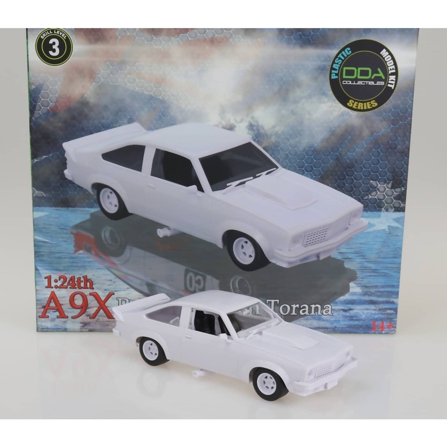 DDA Collectibles 1:24 Scale - Holden Torana A9X Racing Sealed Body Opening Bonnet with Engine - Plastic Diecast Model Kit