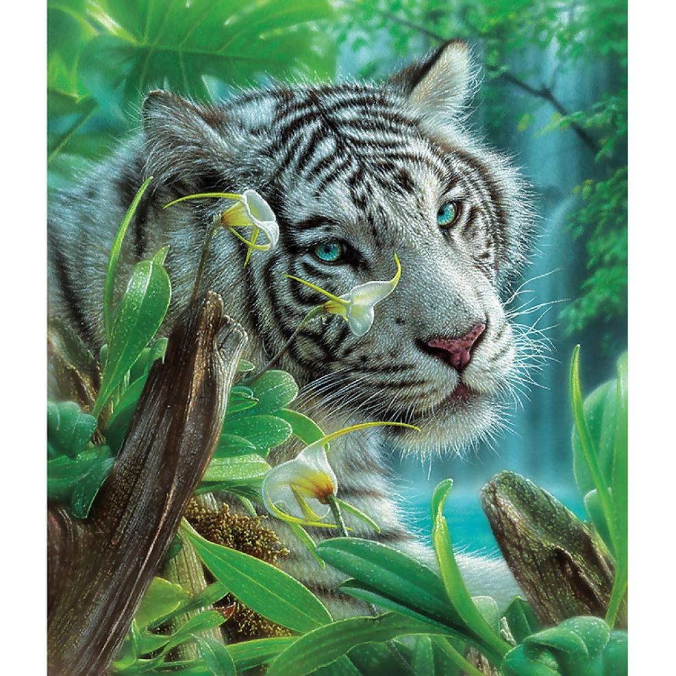 Sunsout - White Tiger Of Eden By Colin Bogle - Jigsaw Puzzle 1000 Pieces