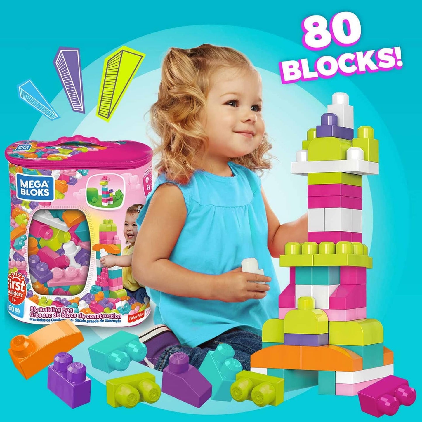 Mega Bloks - First Builders Big Building Bag (pink) Mattel