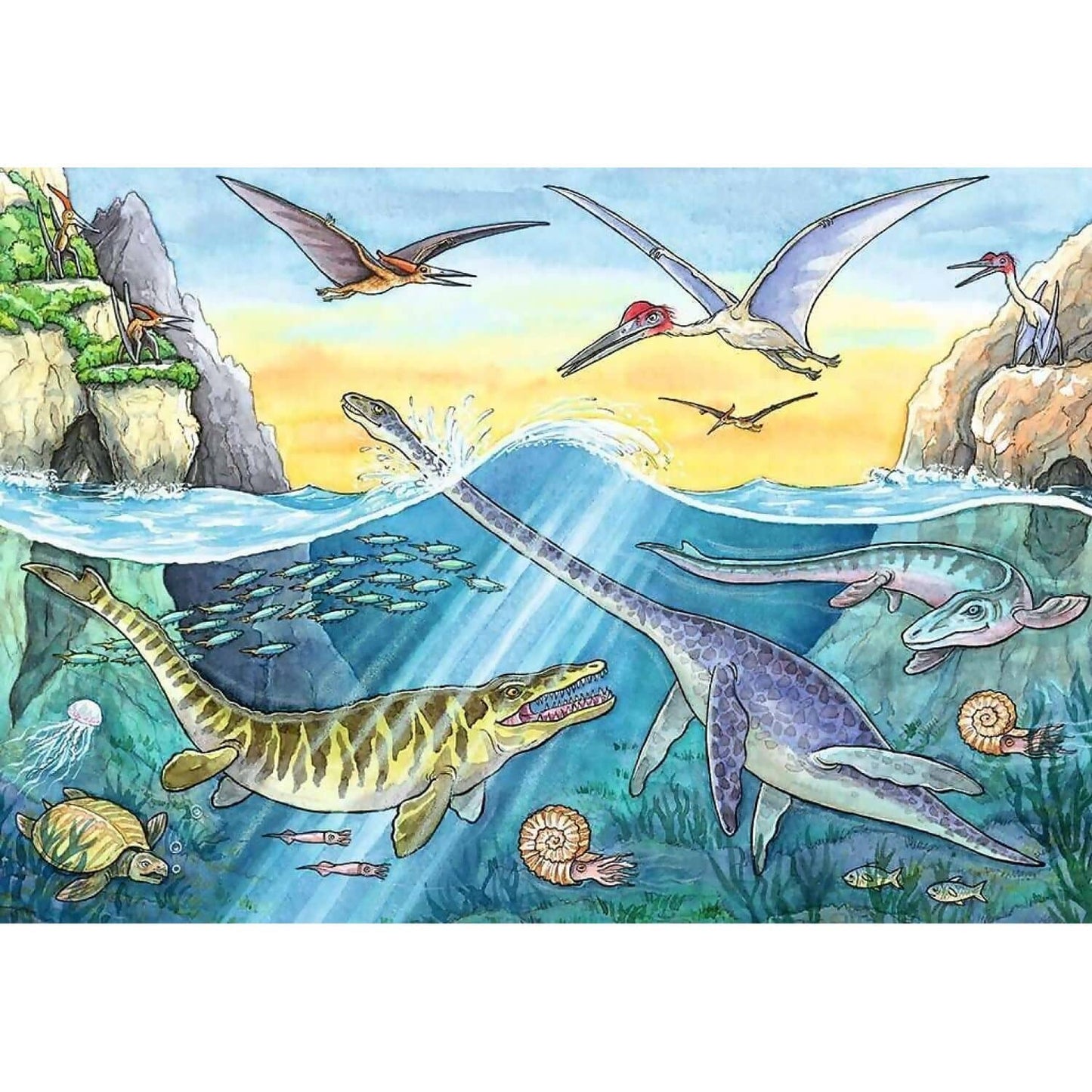 Ravensburger - Dinosaurs Of Land And Sea Jigsaw Puzzle 2 X 24pc