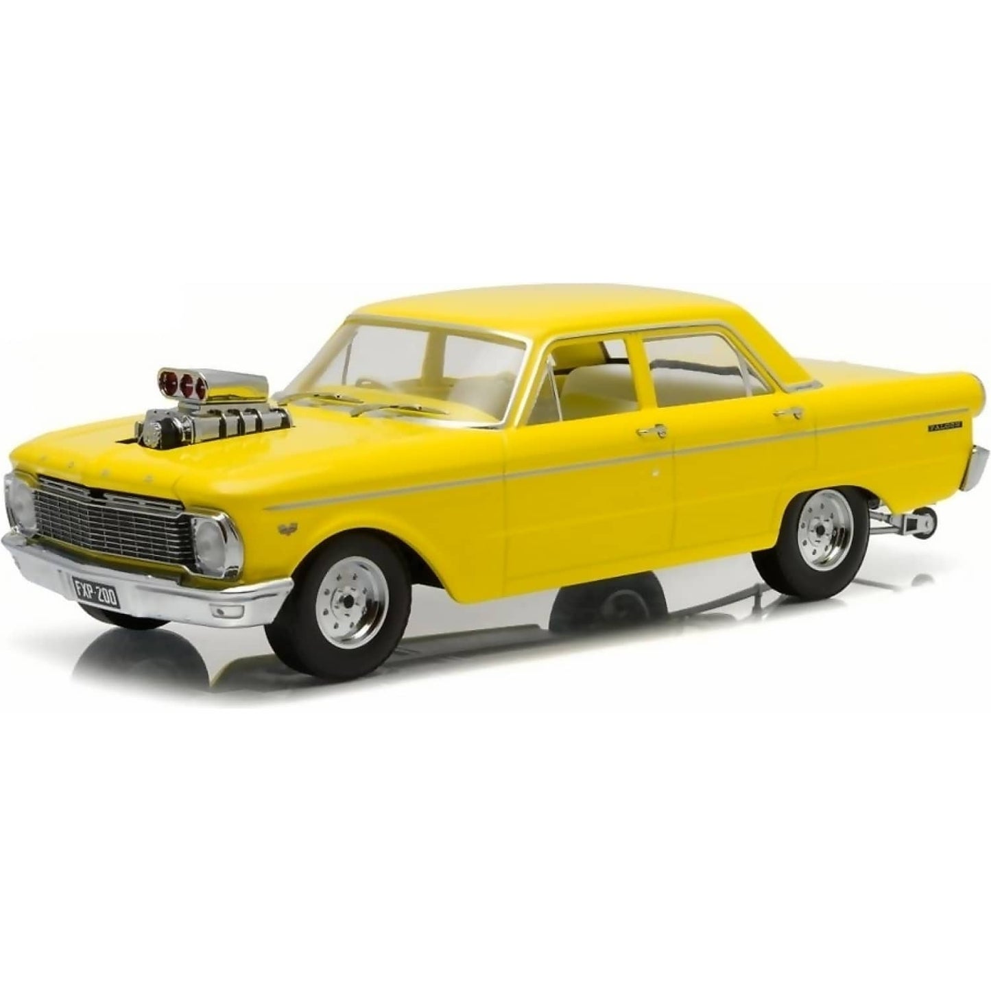 DDA Collectibles 1:18 Scale - 1965 XP Ford Falcon Sedan Drag Car with Blown Engine & Sealed Body - Diecast Model