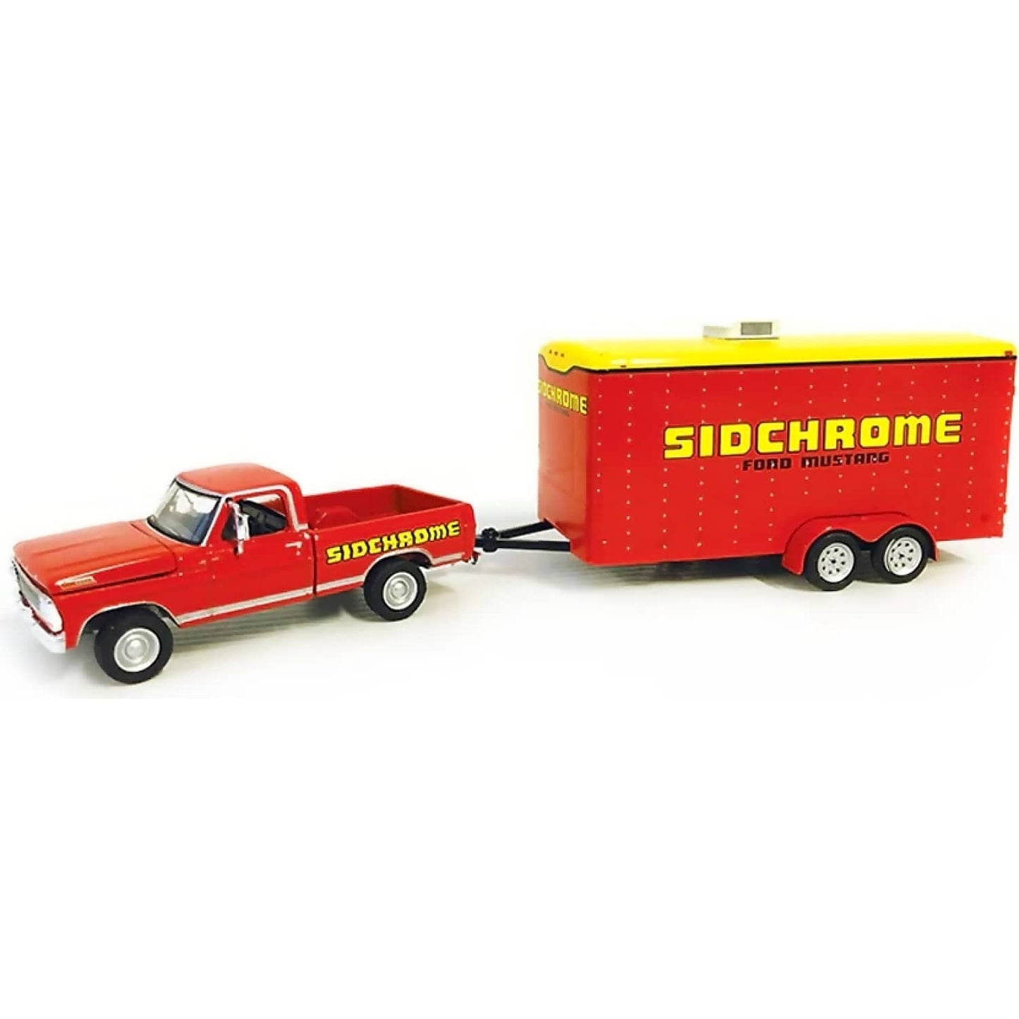 DDA Collectibles 1:64 Scale - 1967 Ford F-100 Sidchrome with Sidchrome Enclosed Car Hauler - Diecast Model