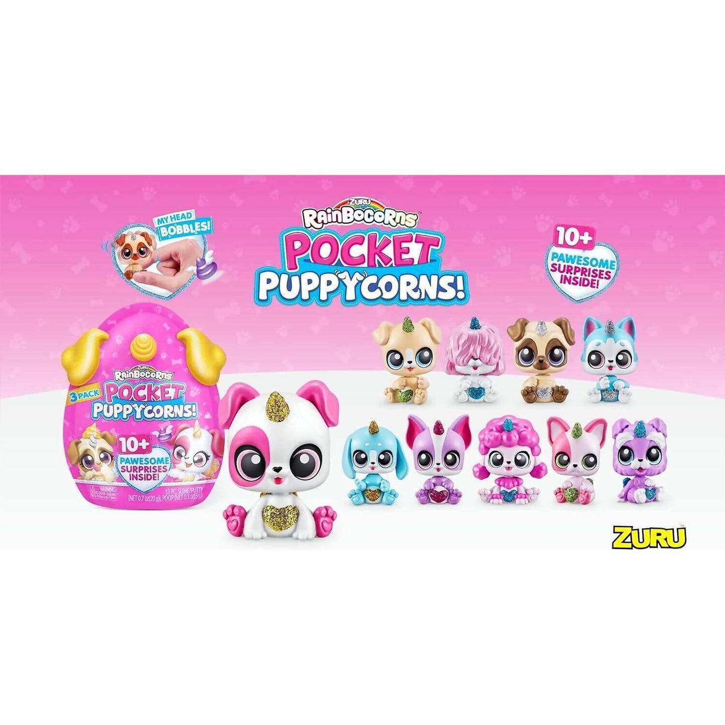 Zuru - Rainbocorns Pocket Puppycorn Surprise Bobble Head Assorted Styles