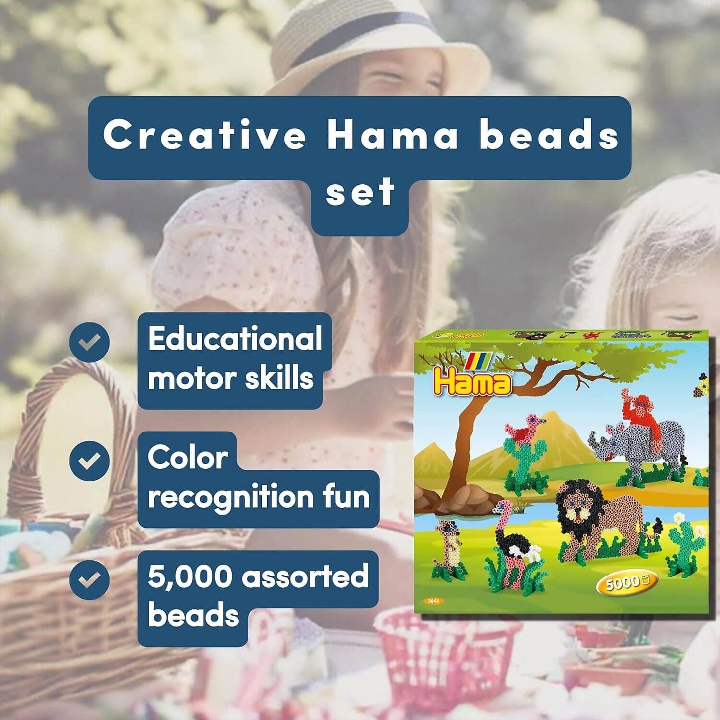 Hama - Safari Hama Beads Giant Gift Box 5000 Beads