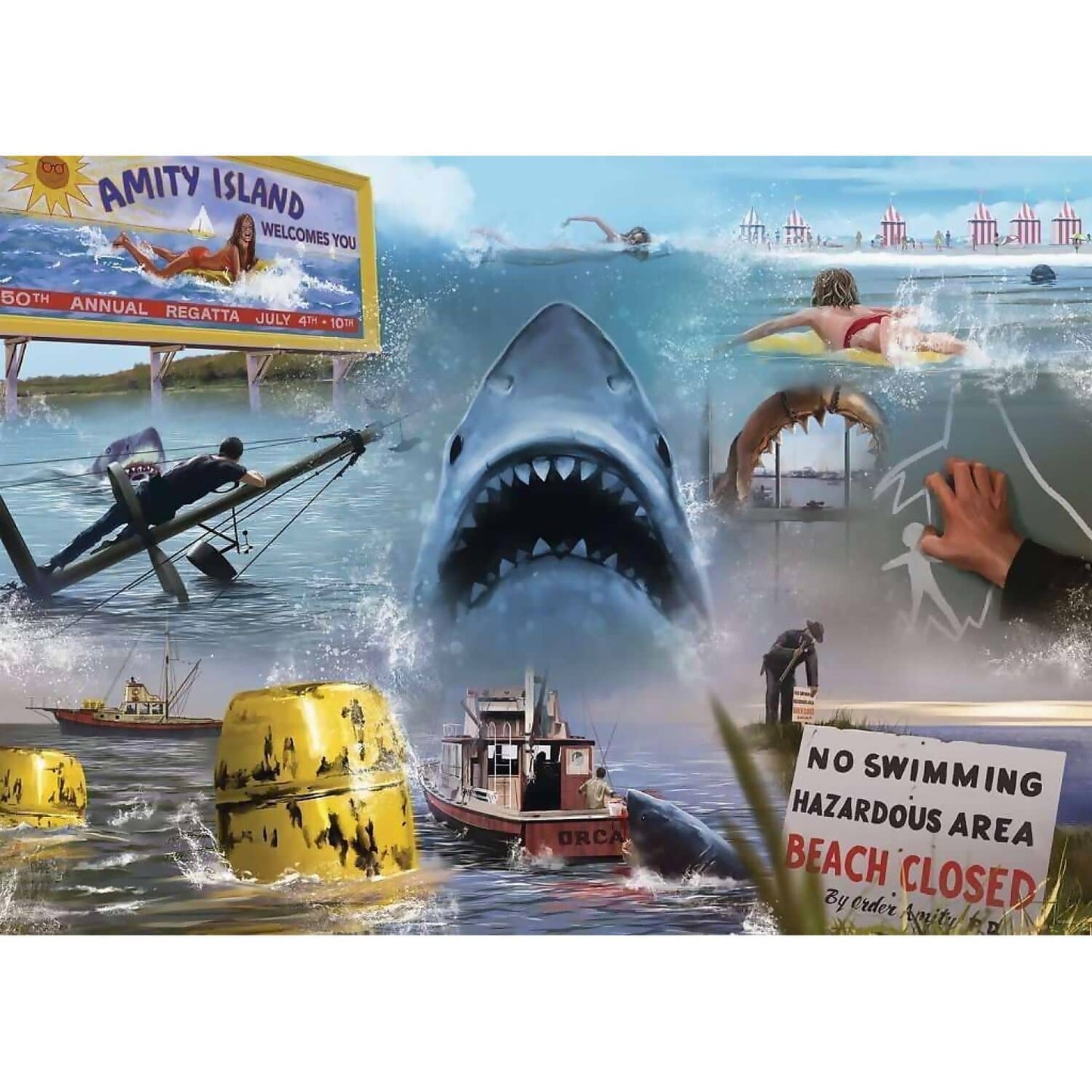 Ravensburger - Jaws Universal Artist Collection 1975 Jigsaw Puzzle 1000 Pieces