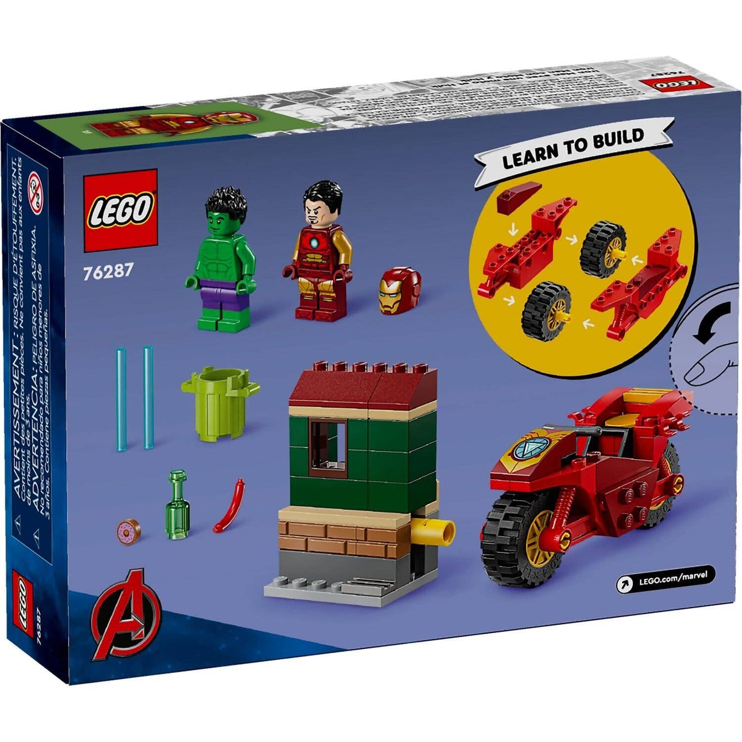 LEGO 76287 Iron Man with Bike and The Hulk - Marvel Superheroes 4+