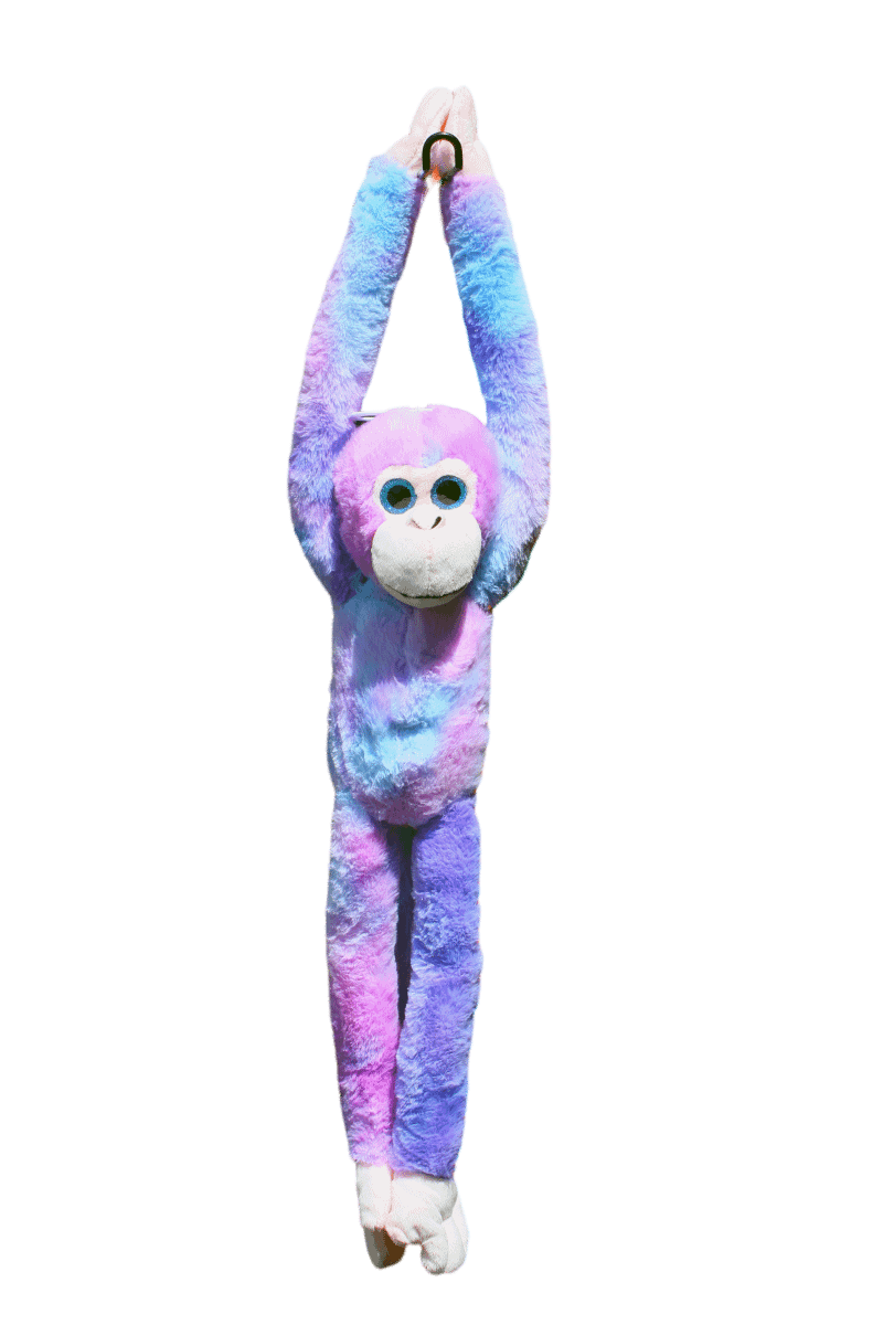 Cotton Candy - Plush Johno Hanging Monkey Purple Multicolor