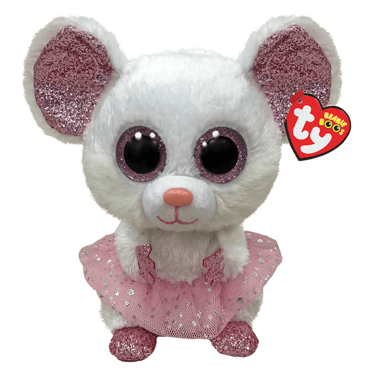 Ty Beanie Boos - Nina - White Ballerina Mouse 15cm Small
