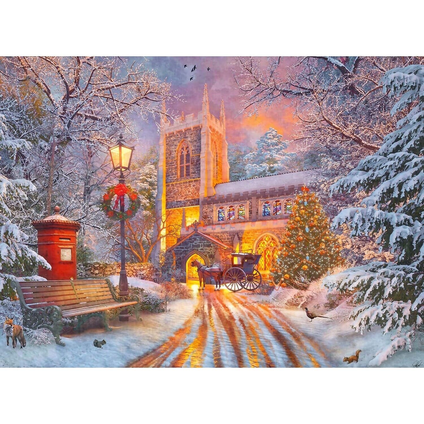 Ravensburger - Starline Sparkling Christmas Glow In The Dark Jigsaw Puzzle 500 Pieces