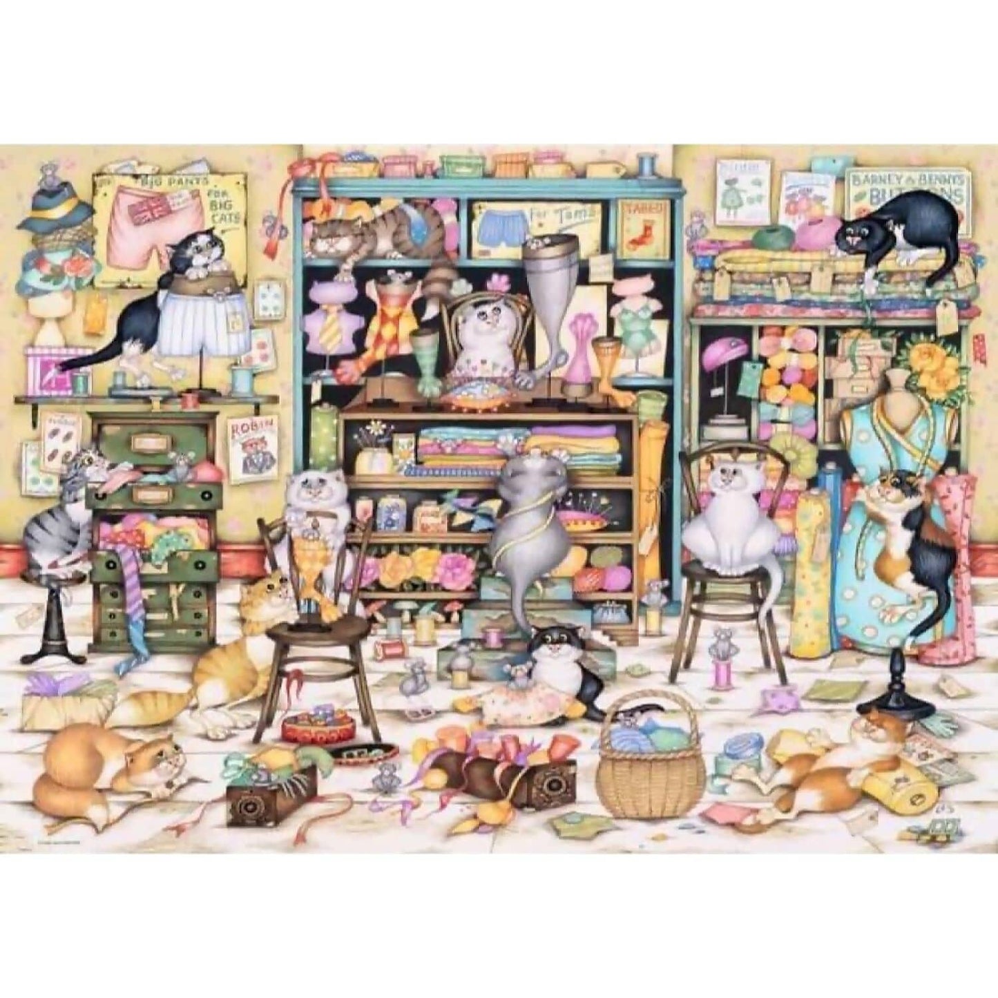 Ravensburger - Crazy Cats Mrs Hardwick's Haberdashery Jigsaw Puzzle 1000 Pieces