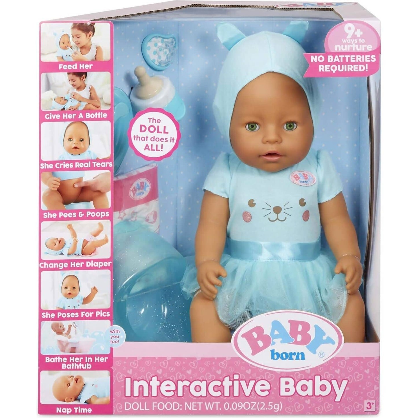 Baby Born - Interactive Baby Doll Girl In Blue Dress