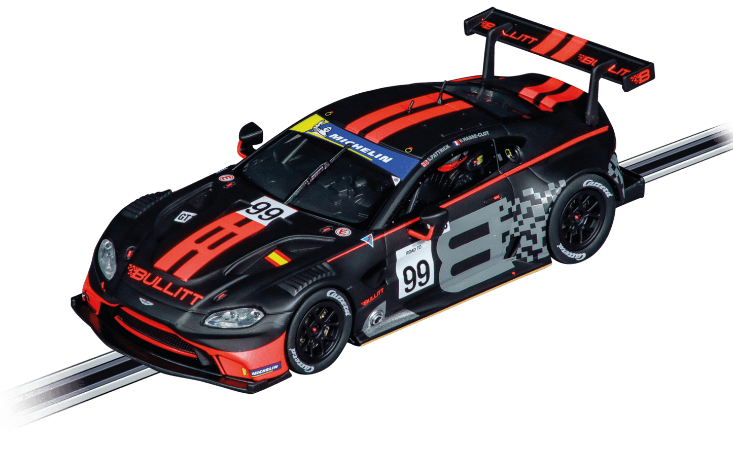 Carrera Evolution 1:32 - Aston-Martin Vantage GT3 Bullitt Racing No.99 Slot Car - Slot Car Also Suits Scalextric