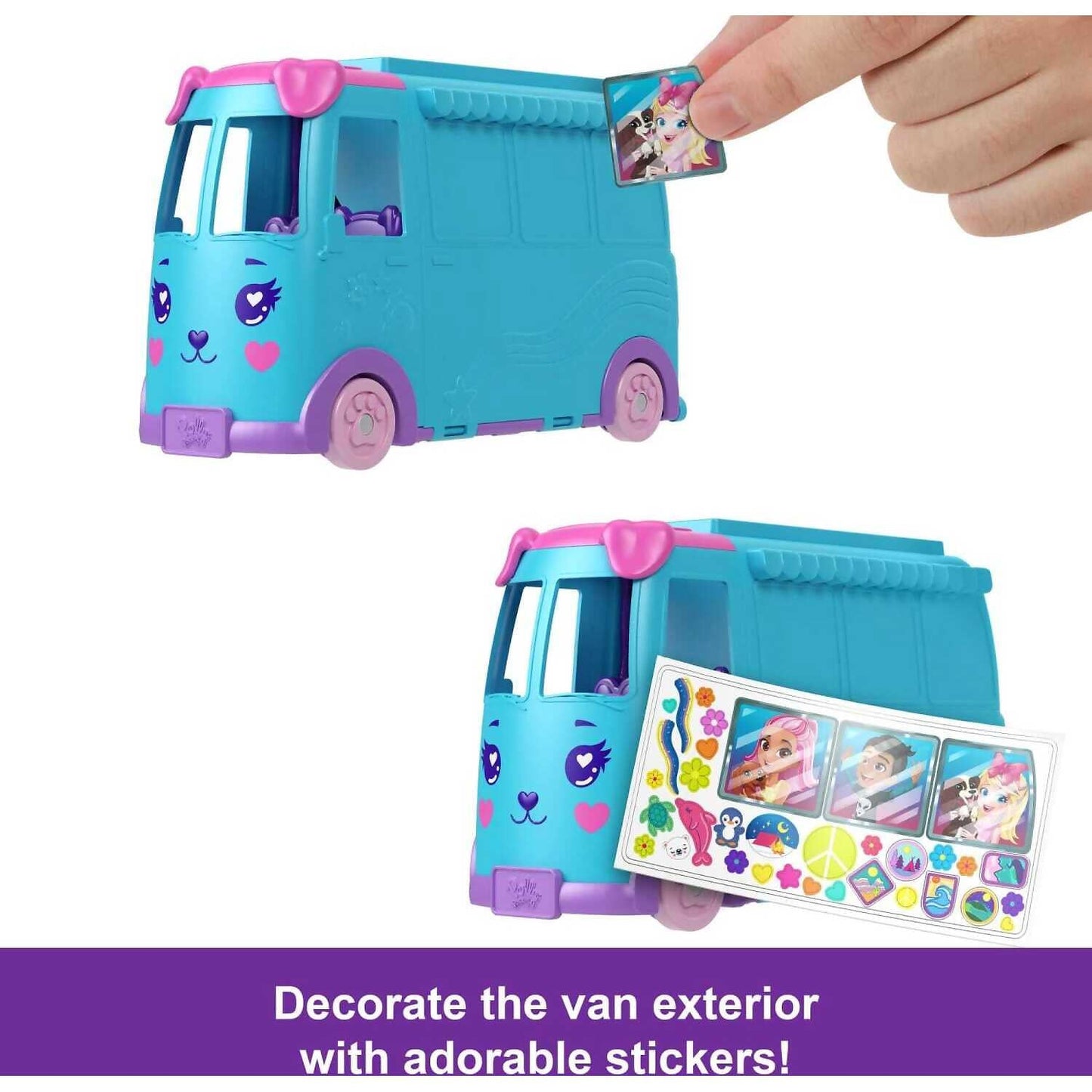 Polly Pocket - Pet Mobile Adventure Playset With Micro Dolls & Transforming Camper Van - Mattel