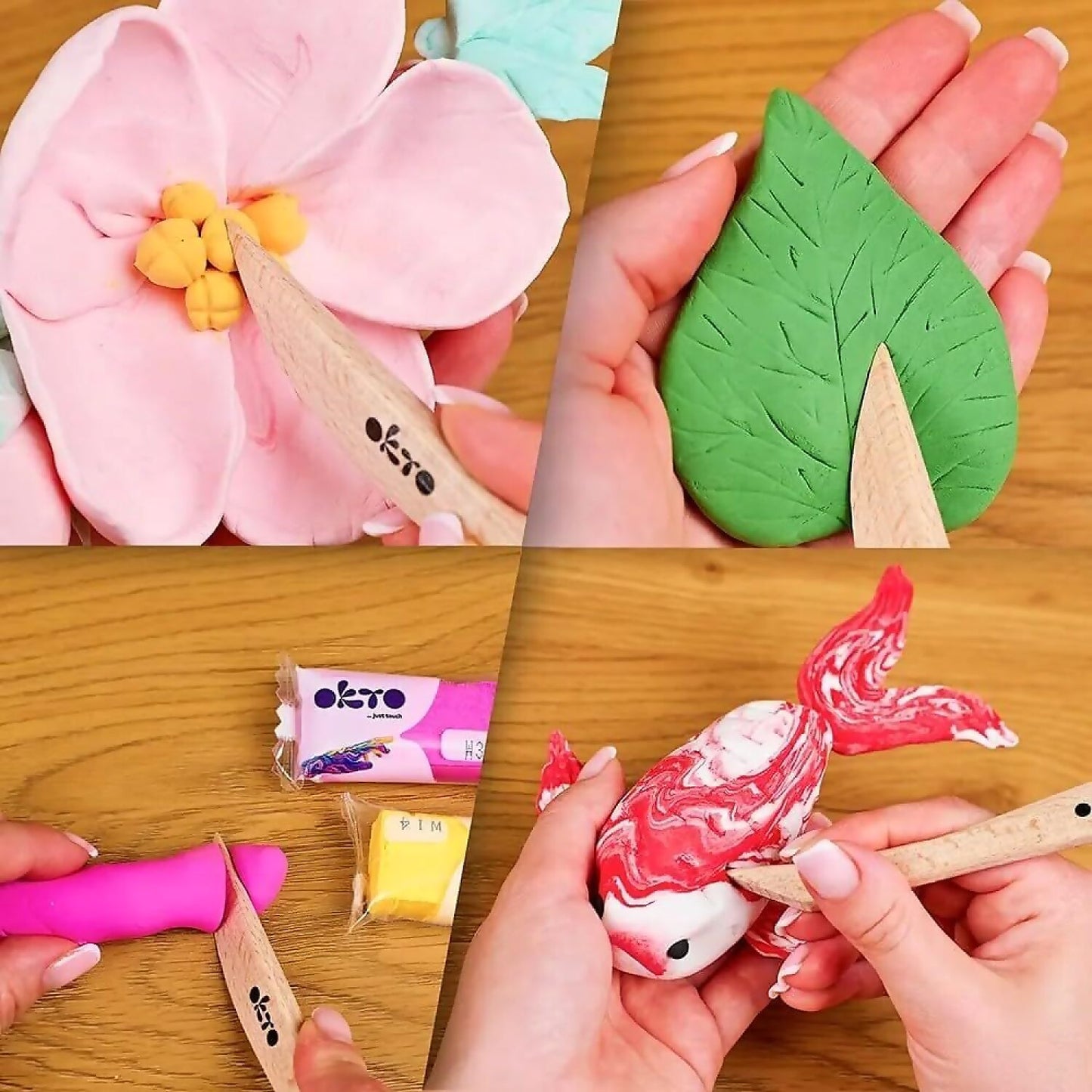 OKTO Sensory Art - 15cm Wooden Modeling Tool