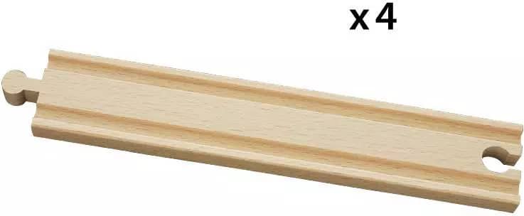 Brio - World - Wooden Train Tracks Long Straight Tracks 4pce