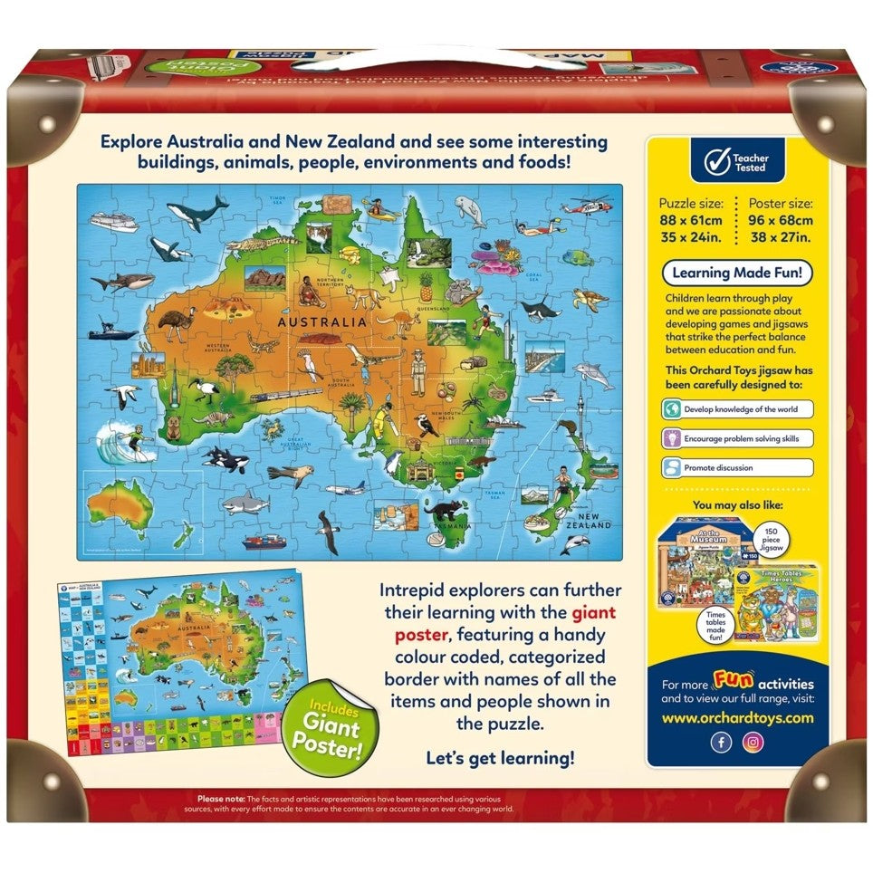 Orchard Toys - Map of Australia & New Zealand Jigsaw Puzzle 150 Pieces