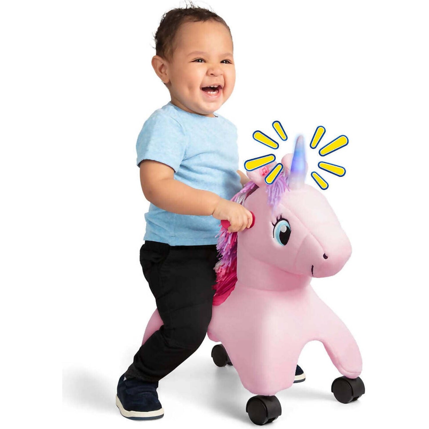 Radio Flyer - Shimmer the Magical Touch Unicorn Ride-On with EZ-Glide Caster Wheels