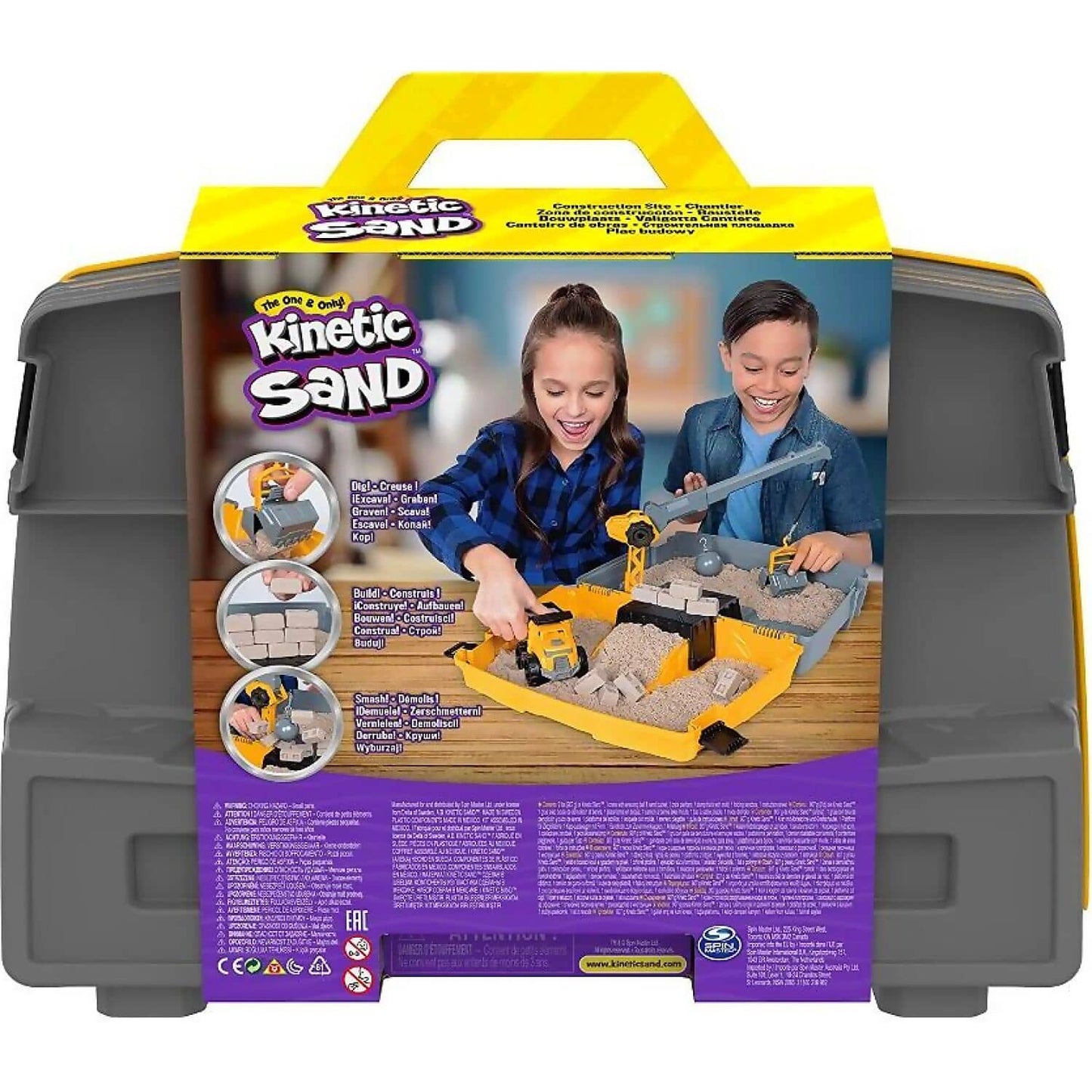 Kinetic Sand - Construction Site Box Moldable Sand 907gm - Spin Master