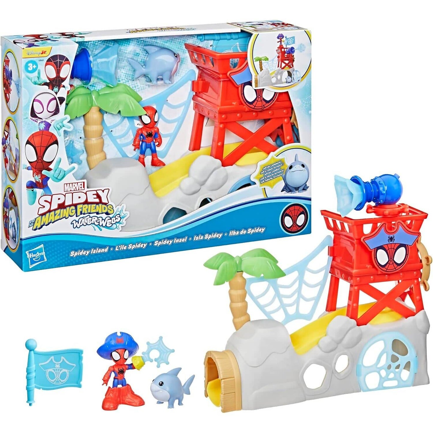 Marvel - Spidey and His Amazing Friends Water Webs Spidey Island Playset - Hasbro