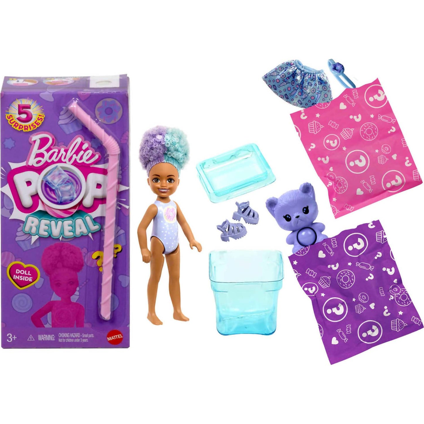 Barbie - Chelsea Pop Reveal Treat Series Doll With 5 Surprises Including Scent & Pet Blind Box - Mattel
