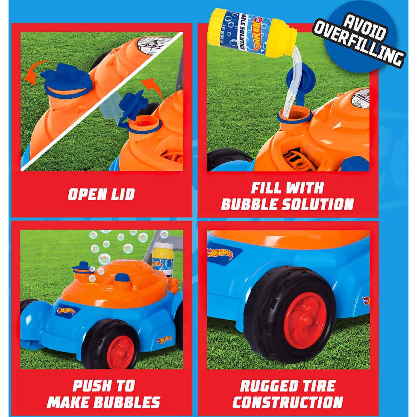 Hot Wheels Bubble N Go Mower With Bubble Mix