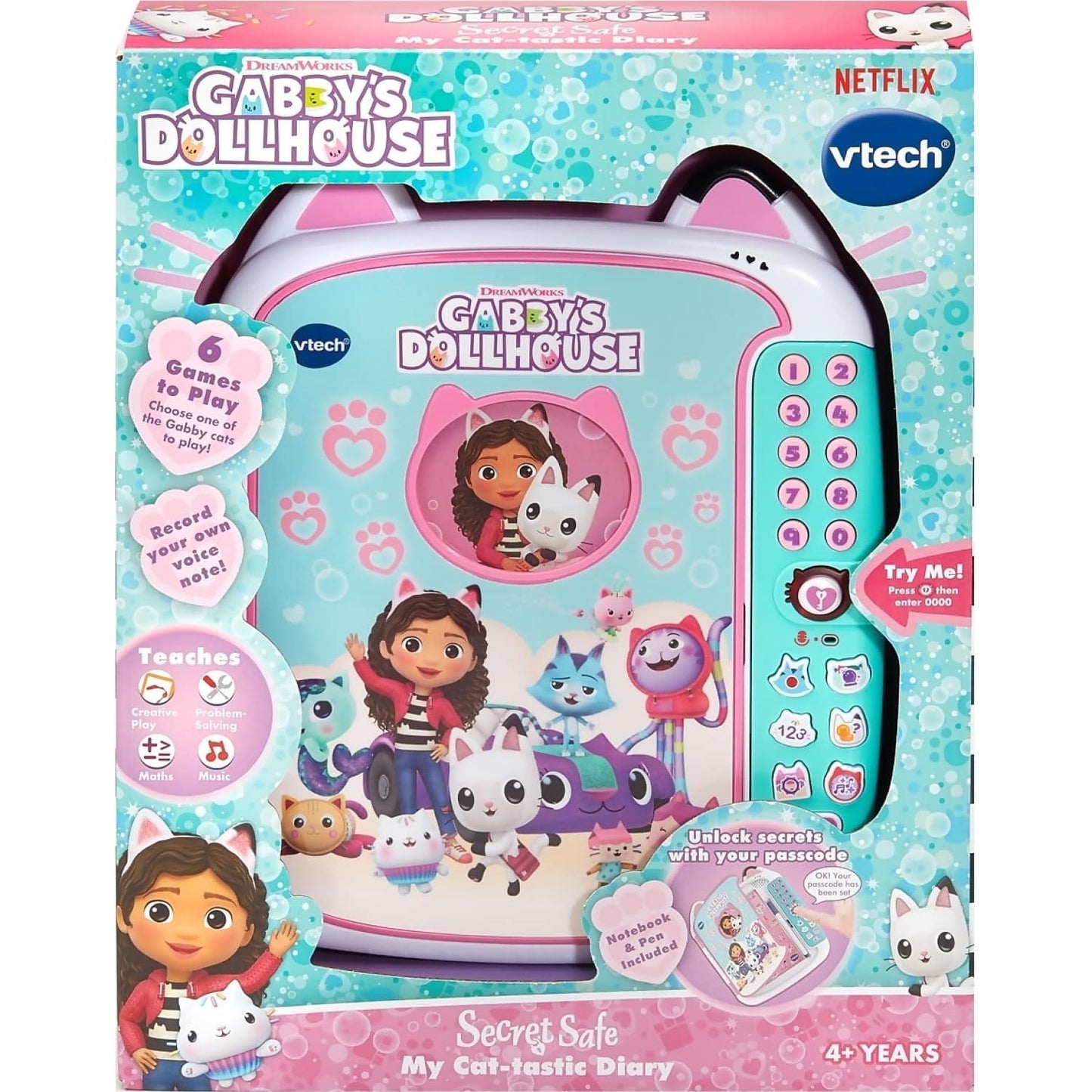 VTech - Gabby's Dollhouse: Secret Safe My Cat-tastic Diary