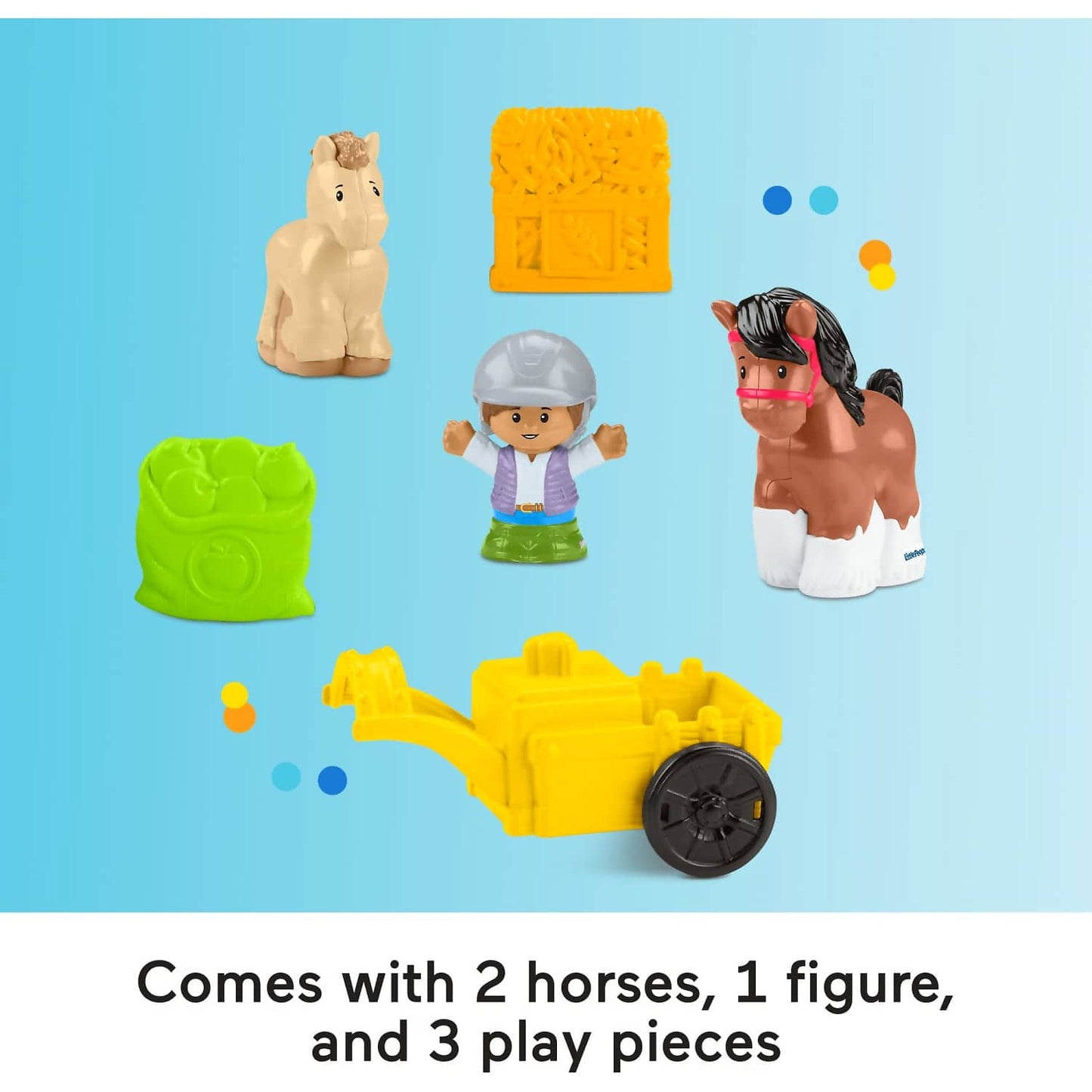 Fisher-Price - Little People Friendly Horses Stable Toddler Playset with Sounds - Mattel