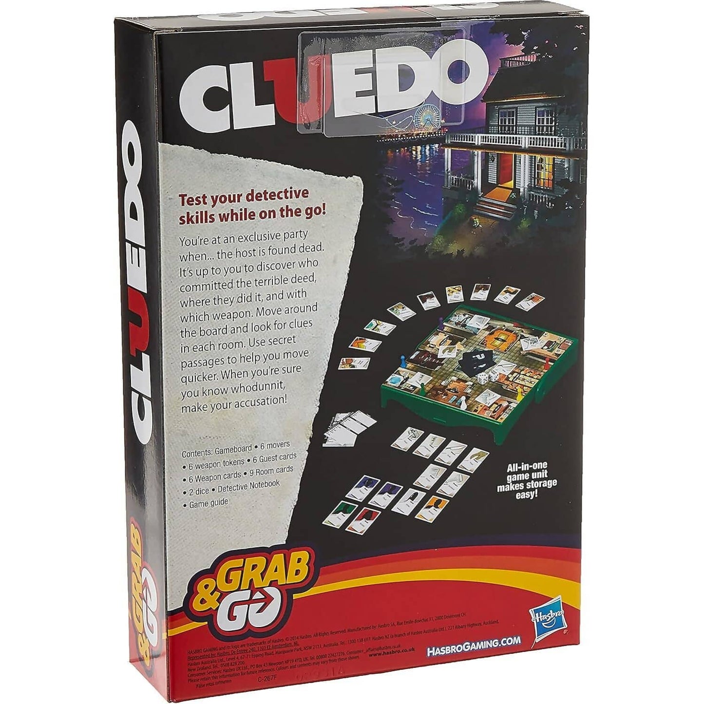 Hasbro Gaming - Cluedo Grab & Go! Portable Travel Board Game