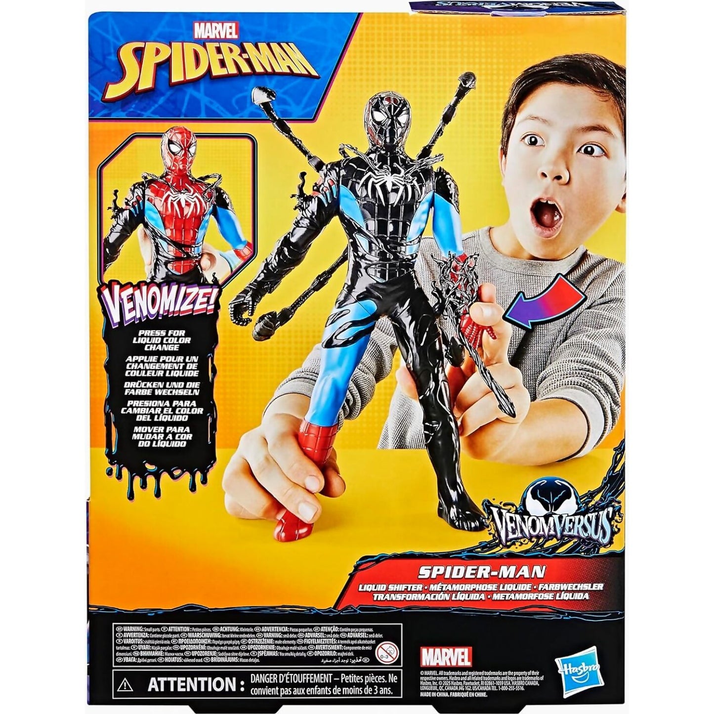 Marvel Spider-Man - VenomVersus Spider-Man Liquid Shifter Colour Change 11-inch Action Figure - Hasbro