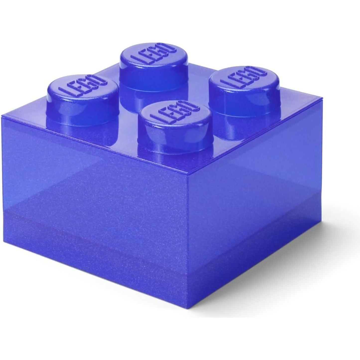 LEGO Storage Brick 4 Studs Top Lid Translucent Glitter Violet - Room Copenhagen