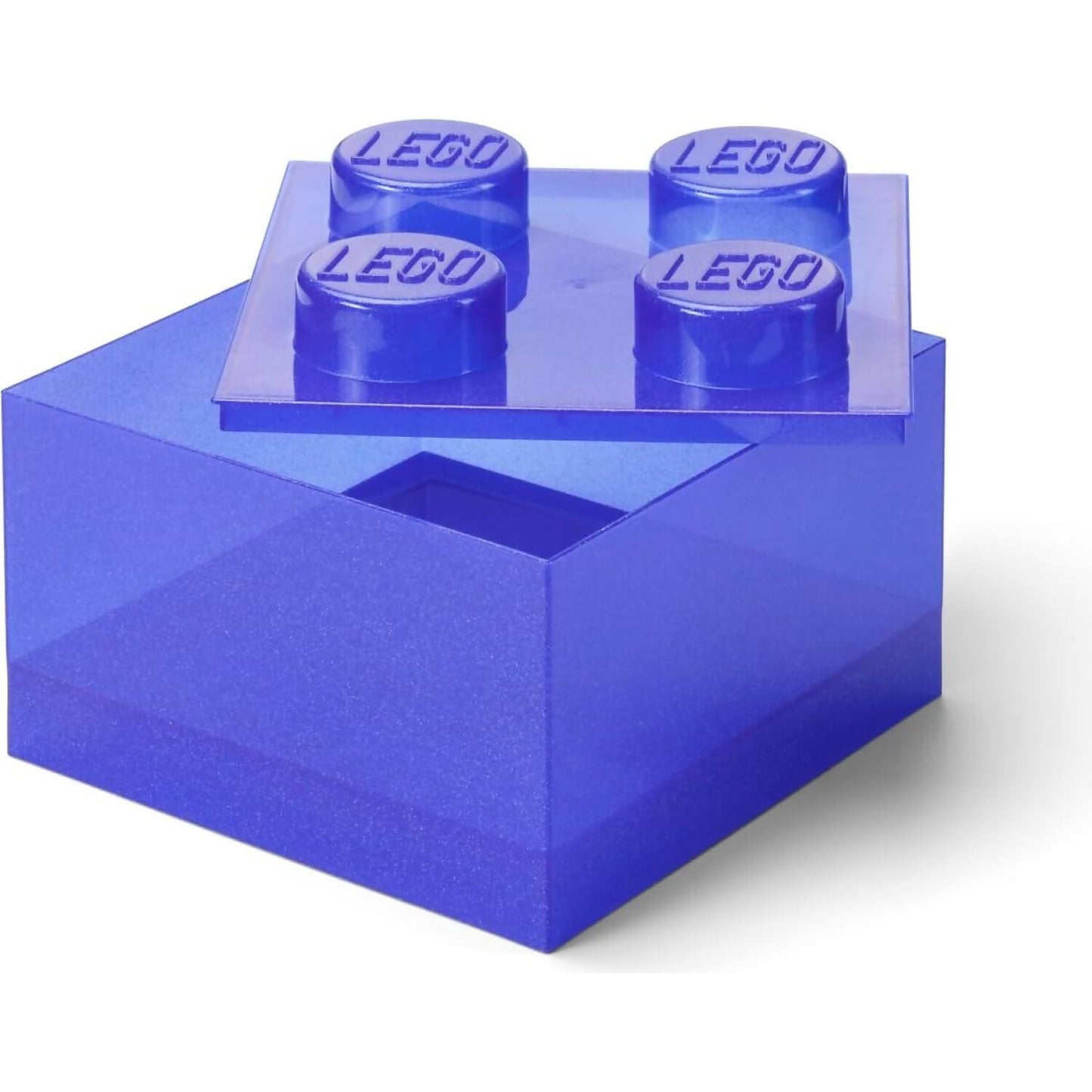 LEGO Storage Brick 4 Studs Top Lid Translucent Glitter Violet - Room Copenhagen