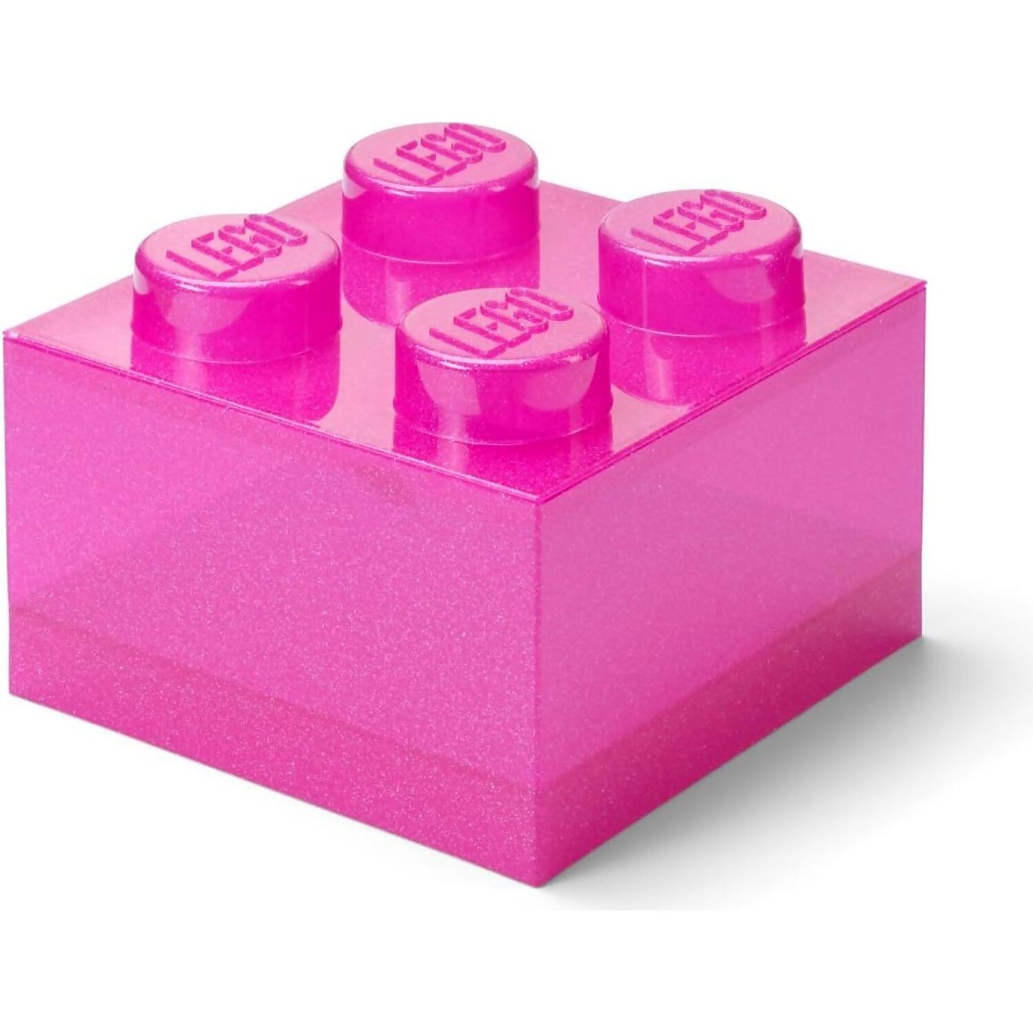 LEGO Storage Brick 4 Studs Top Lid Translucent Glitter Pink - Room Copenhagen
