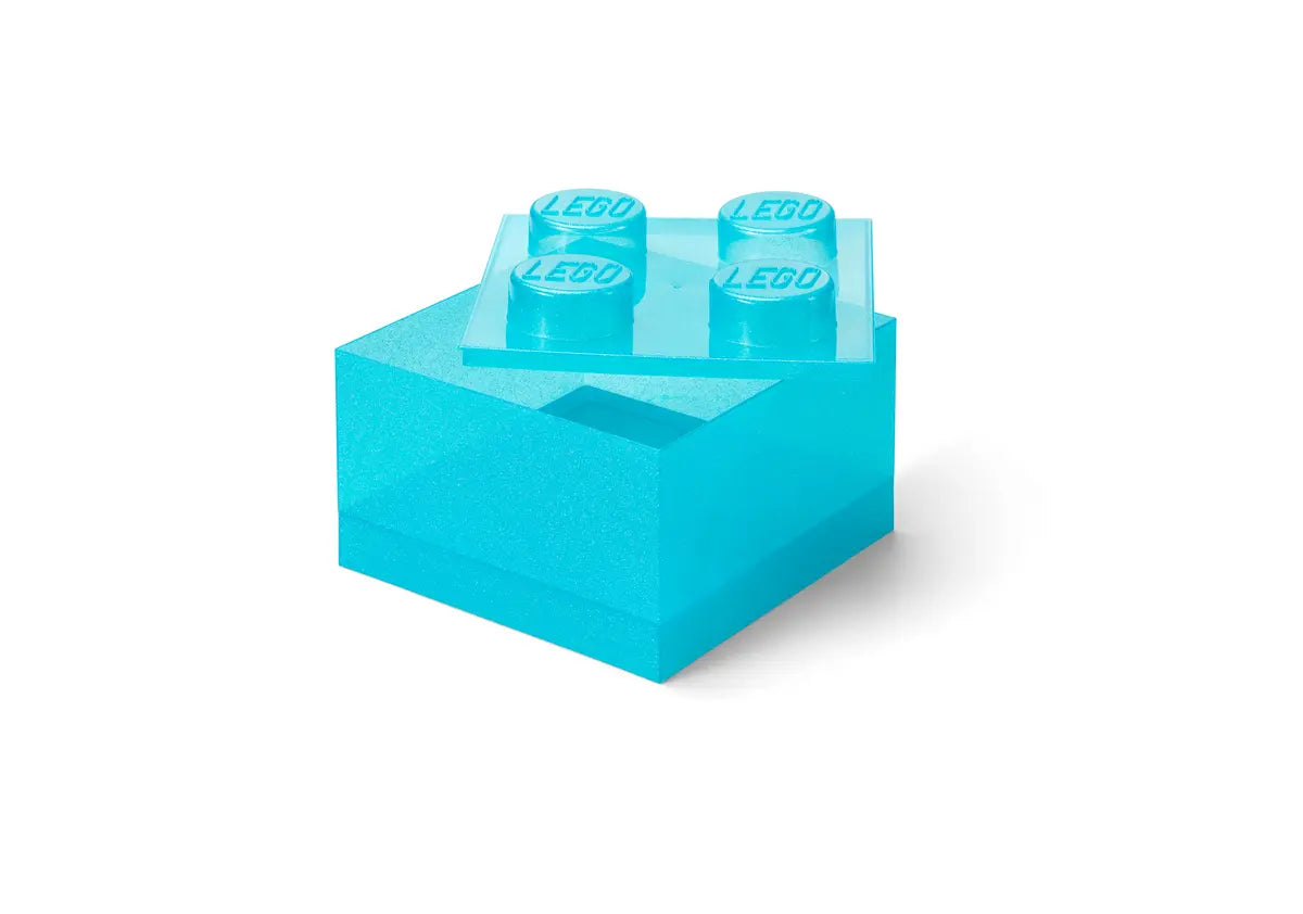 LEGO Storage Brick 4 Studs Top Lid Translucent Glitter Light Blue - Room Copenhagen