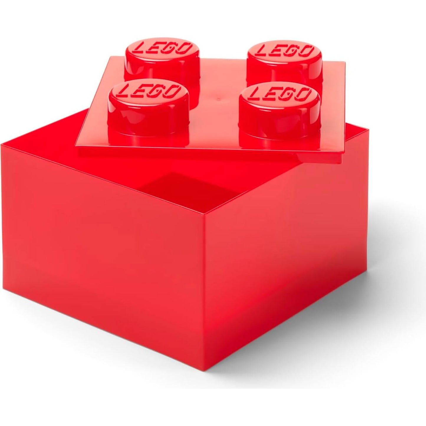 LEGO Storage Brick 4 Studs Top Lid Translucent Red - Room Copenhagen