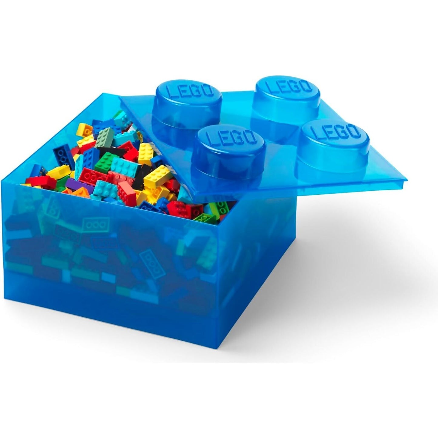 LEGO Storage Brick 4 Studs Top Lid Translucent Blue - Room Copenhagen