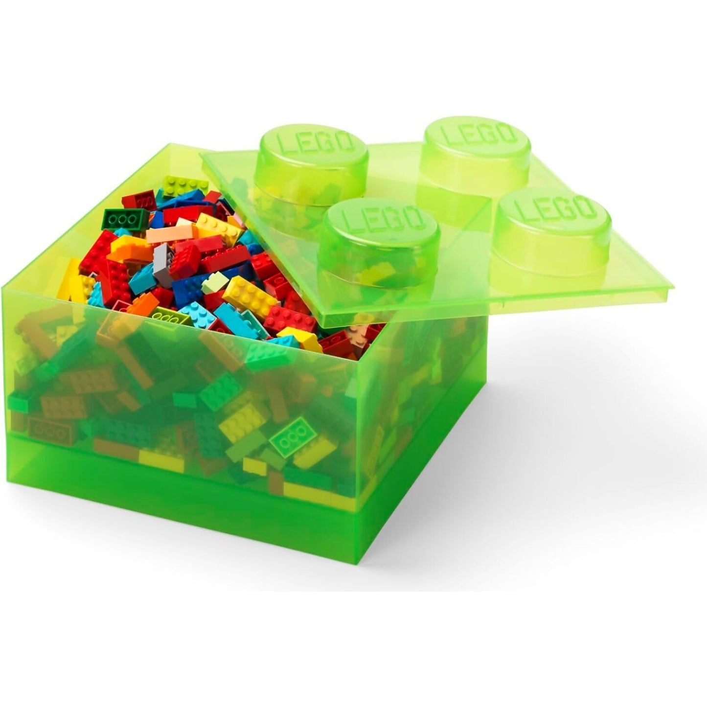 LEGO Storage Brick 4 Studs Top Lid Translucent Green - Room Copenhagen