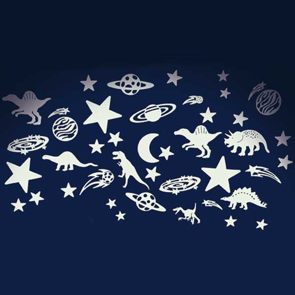 Brainstorm Toys - The Original Glowstars Company Glow in the Dark Cosmic Glow Moon & Stars