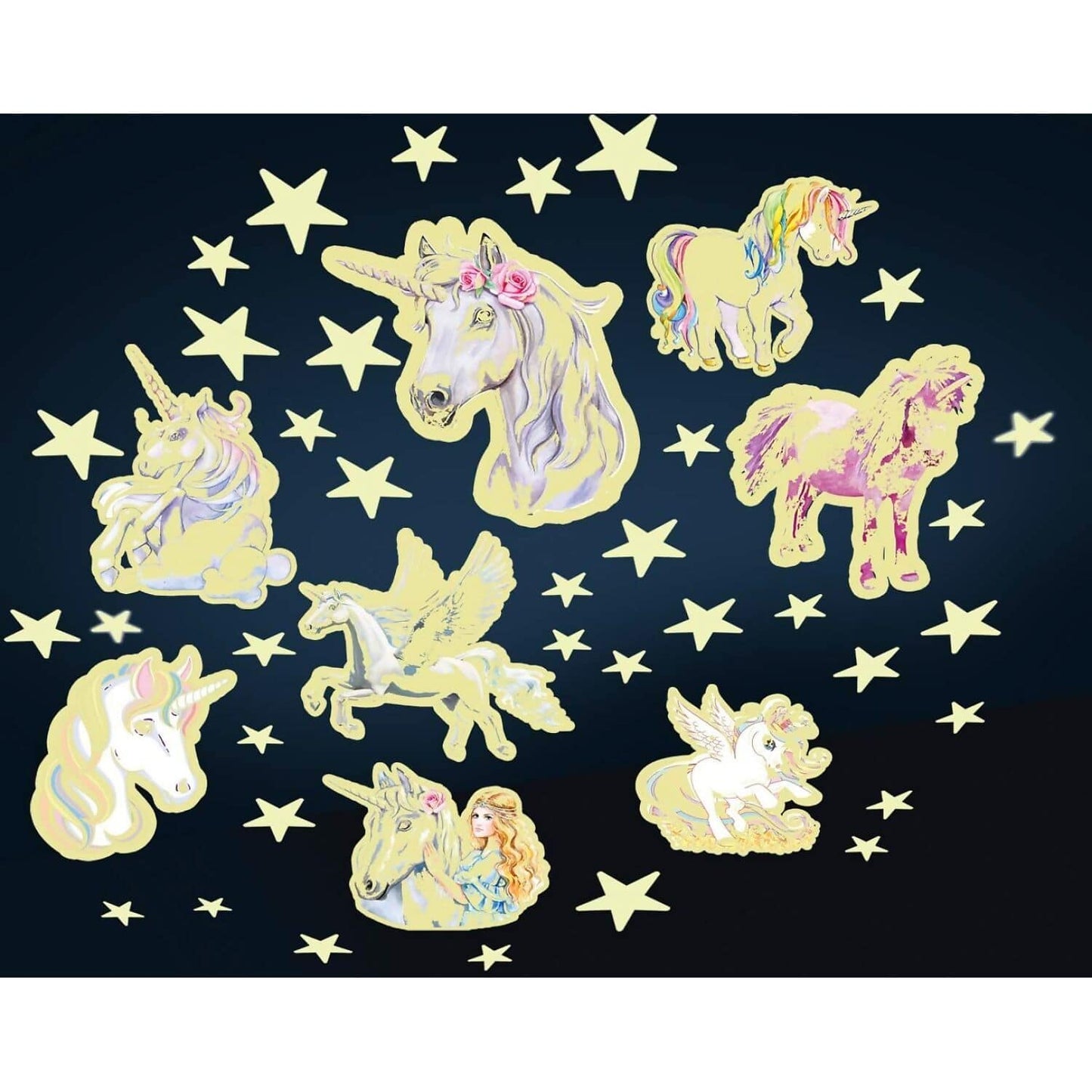 Brainstorm - The Original Glowstars Company Glow in The Dark - Stars & Unicorns