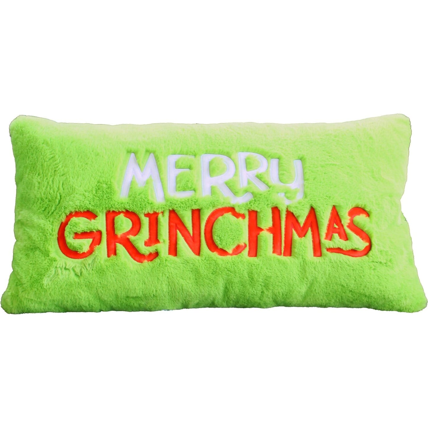 Cotton Candy - Xmas Dr. Seuss Grinch Merry Grinchmas Rectangle Cushion - Plush