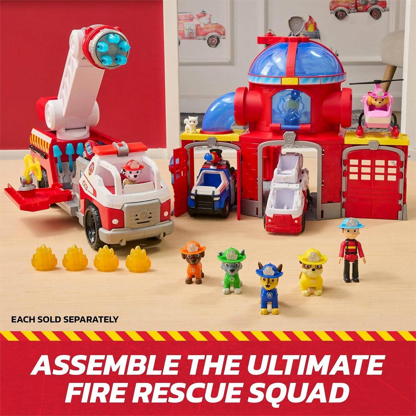 Paw Patrol - Fire Rescue: Rescue Fire Engine with Marshall Figure - Spin Master