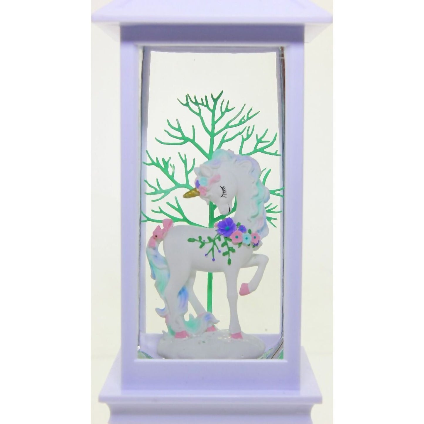 Cotton Candy - White Lantern Unicorn Teal Tree