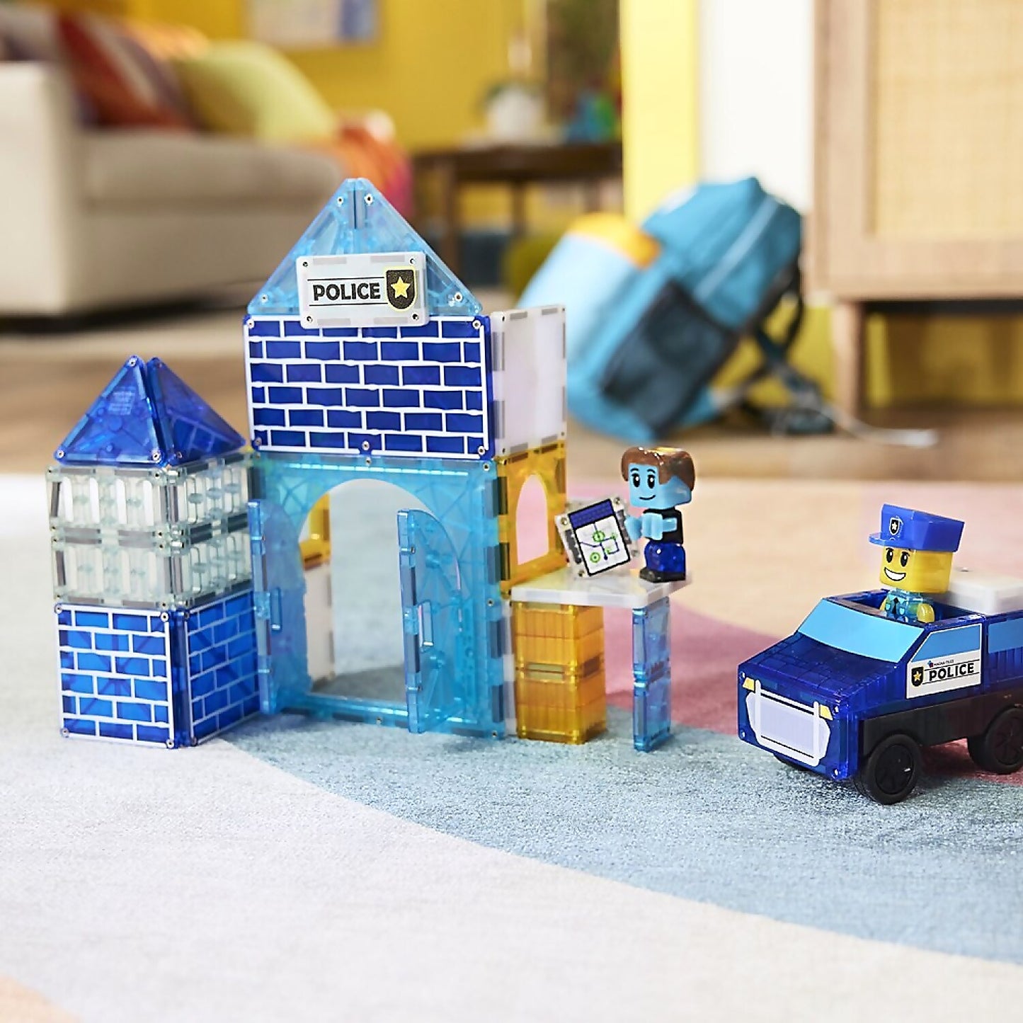 Magna-Tiles - Police Station 35pce Magnetic Construction Set - Johnco