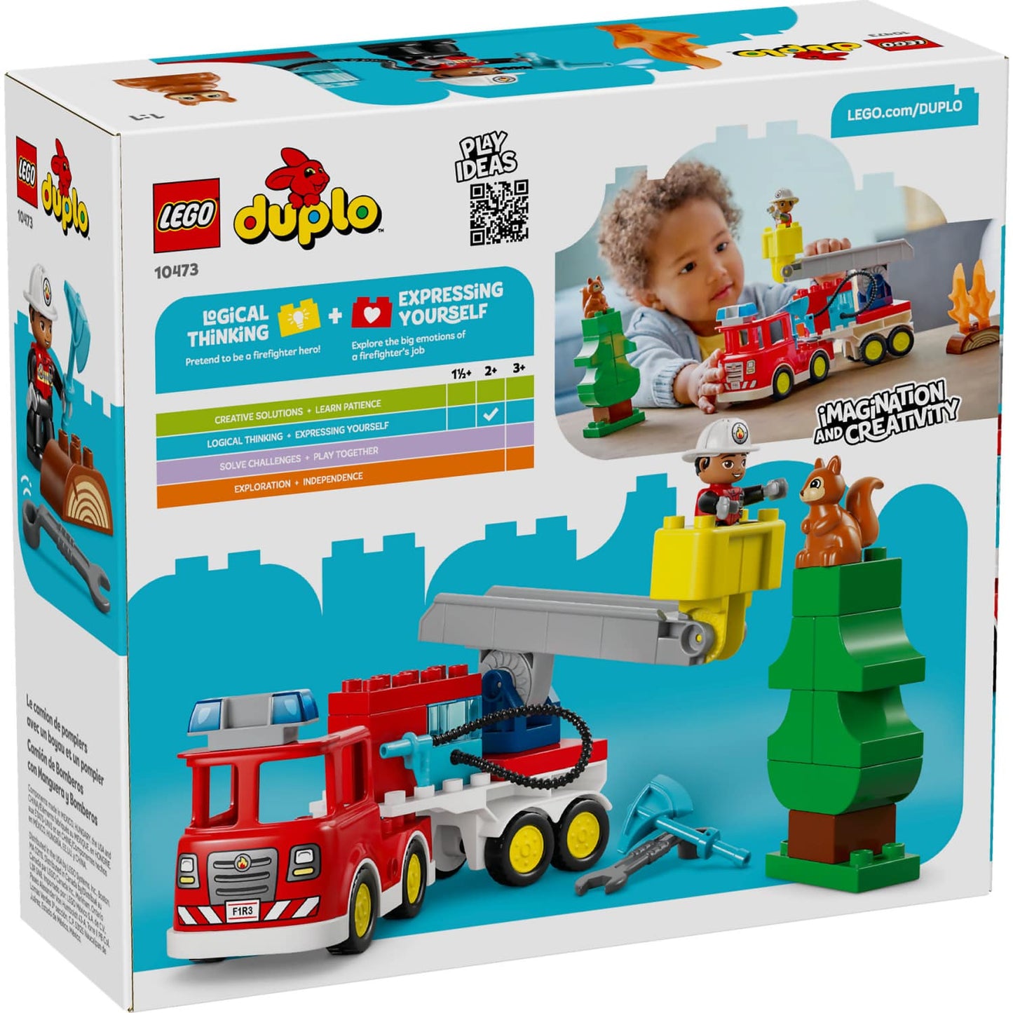 LEGO 10473 Fire Truck with Hose and Firefighter - Duplo
