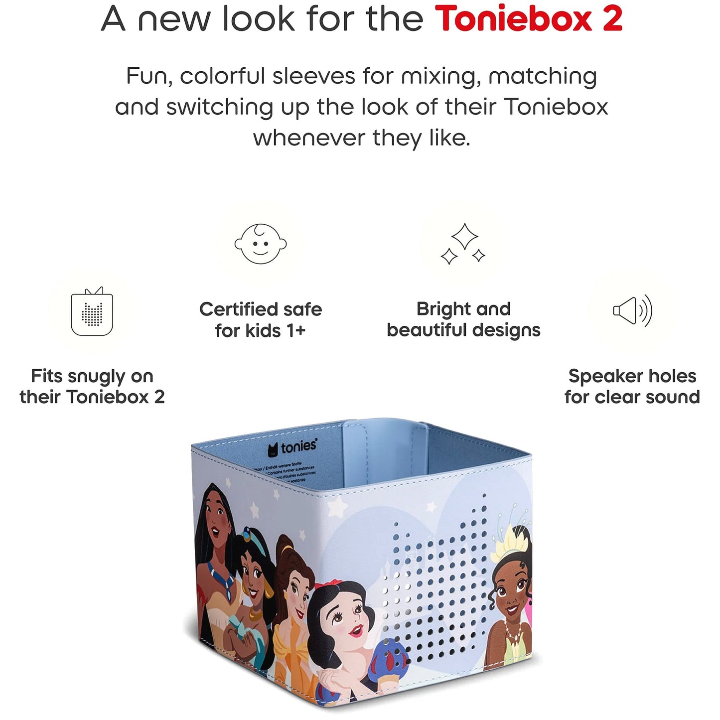 Tonies - Toniebox 2 Sleeve - Disney Princess (Toniebox not Included)